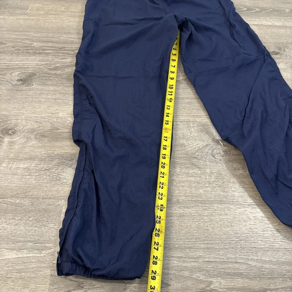Vintage Nike Jogger Pants Mens Medium Navy Blue  Track Y2K Lined Ankle Zip